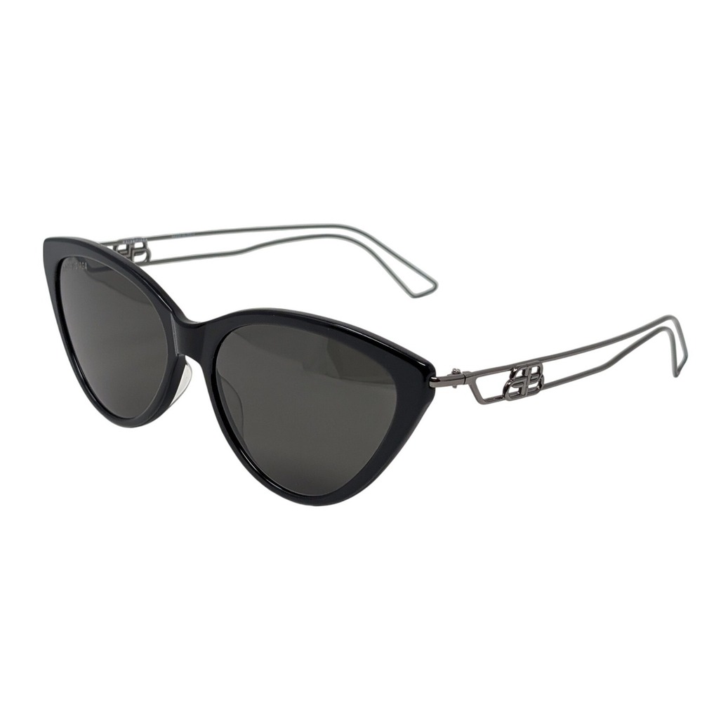 Balenciaga BB0052S Cat Eye Sunglasses Black BB Logo Made in Italy Vacation - Picture 3 of 13